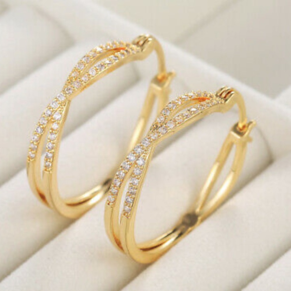18k gold plated new hoop earrings